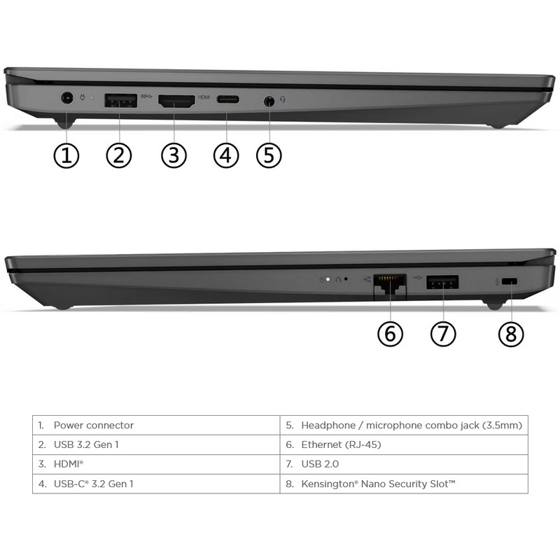 لپ تاپ 14 اینچی لنوو مدل V14 G4 IRU-i7 13620H-16GB DDR4 3200MHz-512GB SSD-TN-W - کاستوم شده