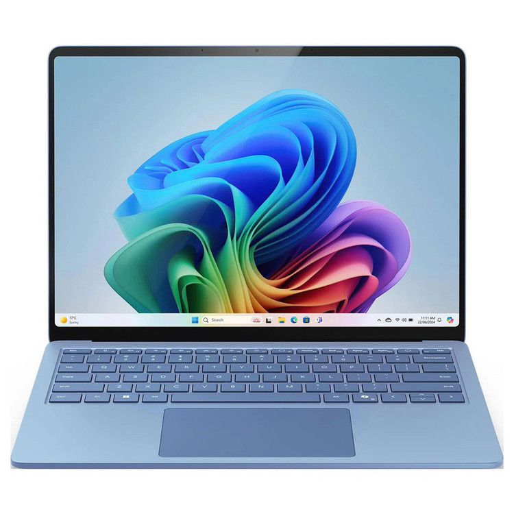 لپتاپ مایکروسافت مدل Surface Laptop 7 Copilot Plus PC با پردازنده Snapdragon X Elite، رم LPDDR5x 16GB با فرکانس 8448 MHz، حافظه SSD با ظرفیت 512GB، نمایشگر لمسی 13.8 اینچ PixelSense Flow با نرخ بهروزرسانی 120Hz، سیستمعامل Windows 11