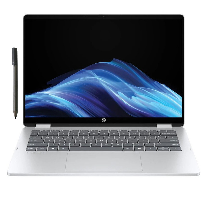 لپ تاپ 14 اینچی اچ پی مدل OmniBook 5 Flip 14-fp0023dx-Core 7 150U-16GB LPDDR5 5200MHz-512GB SSD-IPS-Touch-Backlit-W به همراه قلم