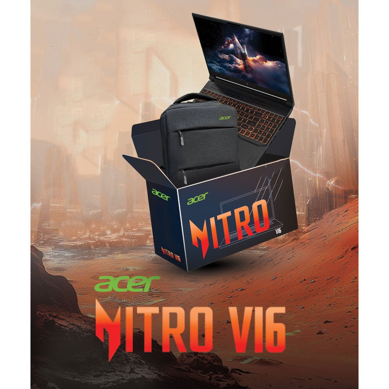 لپ تاپ 16 اینچی ایسر مدل Nitro V16 ANV16-71-760Q-i7 14650HX-16GB DDR5-512GB SSD-RTX4050-FHD 165Hz به همراه کیف