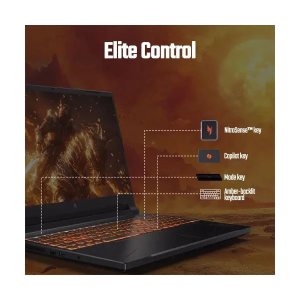لپ تاپ 16 اینچی ایسر مدل Nitro V16 ANV16-71-760Q-i7 14650HX-16GB DDR5-512GB SSD-RTX4050-FHD 165Hz به همراه کیف
