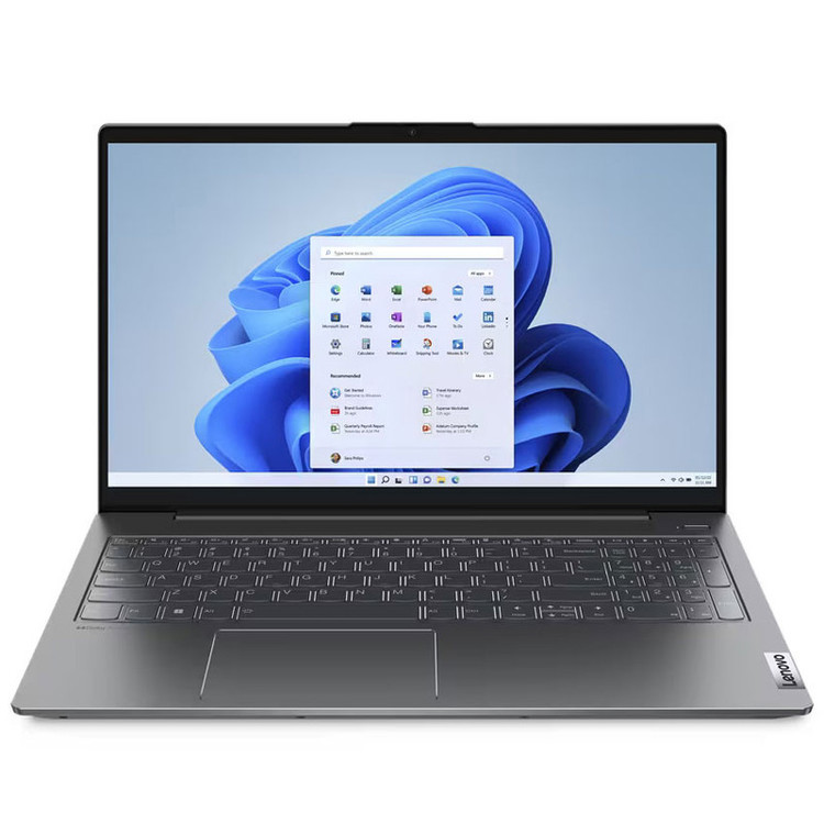لپتاپ لنوو مدل IdeaPad 5 15IAL7 با پردازنده Core i5-1235U و گرافیک MX550، رم DDR4 16GB با فرکانس 3200MHz، حافظه SSD با ظرفیت 512GB، نمایشگر 15.6 اینچ IPS با وضوح Full HD، دارای نور پسزمینه کیبورد و حسگر اثر انگشت