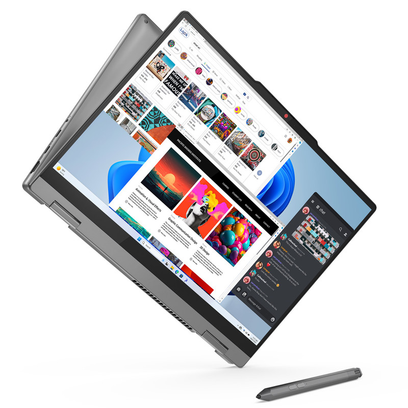 لپ تاپ 14 اینچی لنوو مدل IdeaPad 5 2-in-1 14IRH9-i7 13620H-16GB LPDDR5X 5200MHz-512GB SSD-OLED 60Hz Touch-Backlit-Fingerprint به همراه قلم