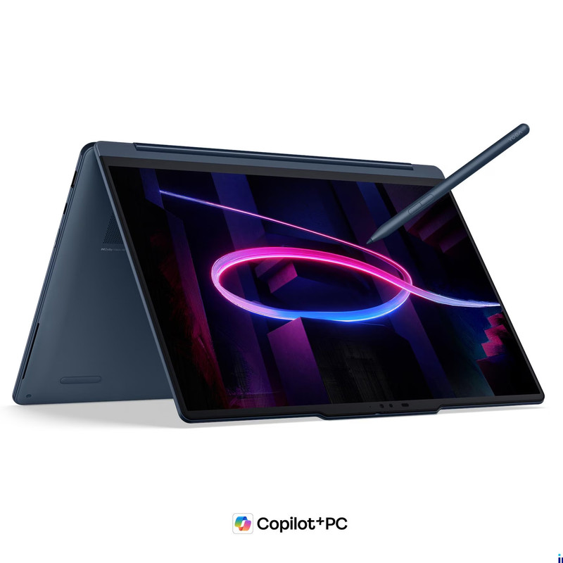 لپ تاپ 14 اینچی لنوو مدل Yoga 9i 2-in-1 14IPH11 Aura Edition-Core Ultra 7 355-32GB LPDDR5X 7467MHz-1TB SSD-2.8K OLED Touch-Backlit-W به همراه قلم