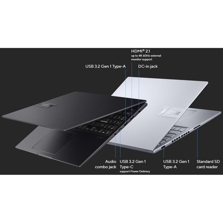 لپ تاپ 16 اینچی ایسوس مدل Vivobook 16X K3605VC-i5 13420H-RTX3050 4GB-24GB DDR4 3200MHz-512GB SSD-IPS 144Hz-Backlit به همراه کیف - کاستوم شده
