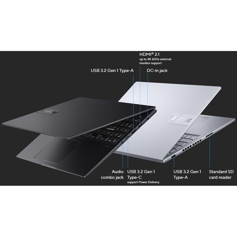لپ تاپ 16 اینچی ایسوس مدل Vivobook 16X K3605VC-i5 13420H-RTX3050 4GB-40GB DDR4 3200MHz-2TB SSD-IPS 144Hz-Backlit به همراه کیف - کاستوم شده